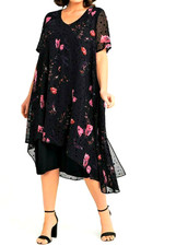 TS TAKING SHAPE plus size XXS / 12 Carnival A-Line Dress layered NWT rrp$230!