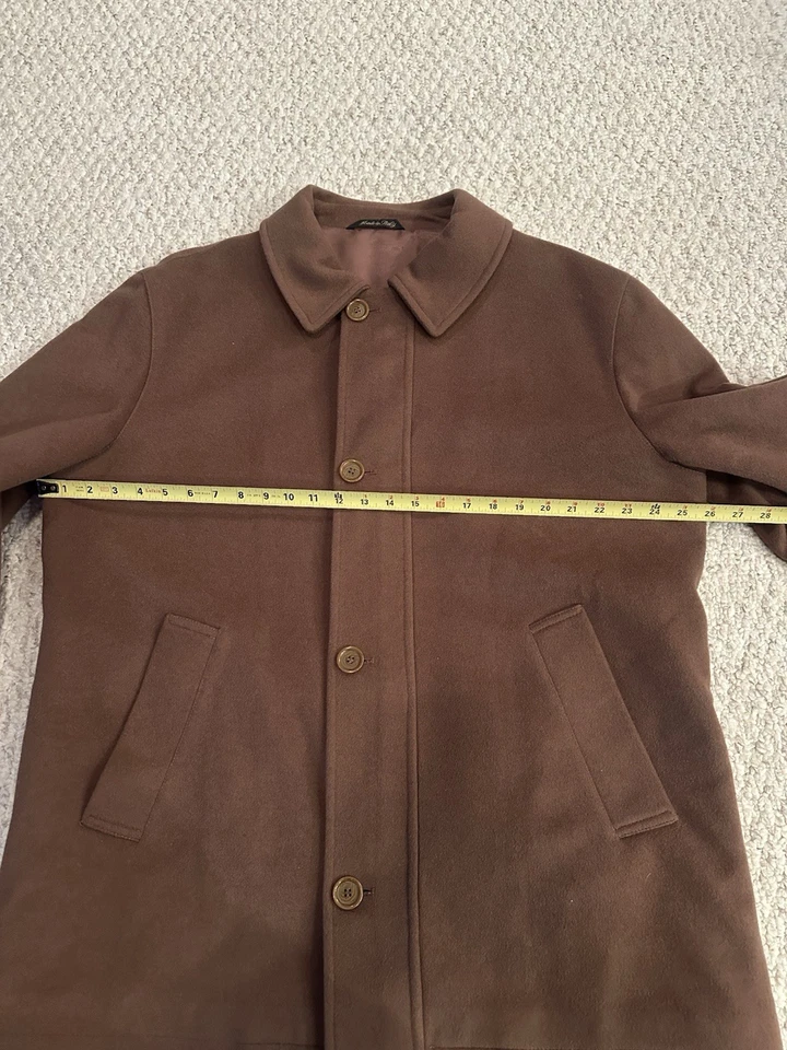 Abrigo vintage Battaglia Milano lana cachemir marrón hecho en Italia para hombre talla grande” Foto 3 de 4