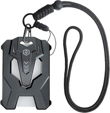 Heavy Duty Badge Holder with Adjustable Lanyard, Cool Tactical ID Card Black