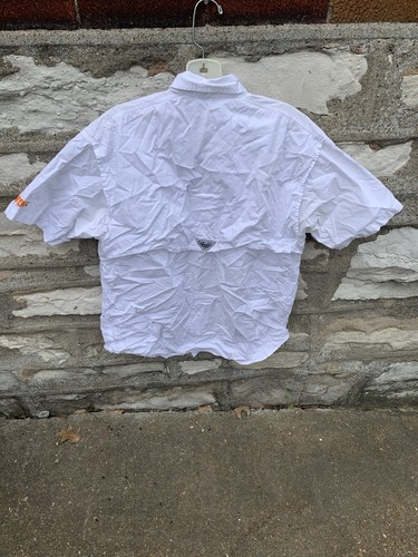 Tennessee Volunteers Shirt Mens Small White Logo Vented Columbia Button Up PFG* - Picture 2 of 7