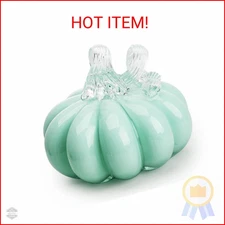 QFkris 4inch Hand Blown Glass Pumpkin Figurine Collectibles Art Glass Halloween 