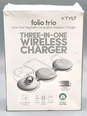 TYLT Folio Trio 3 In 1 MagSafe Compatible 15W 3 in 1 Platform Wireless Charger
