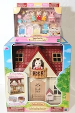 Calico Critters Red Roof Cozy Cottage Starter Home And Triplets Care Set