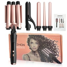 5 in 1 Curling Wand Set,Three Barrel Curling Iron Set with 3 Barrel Curling Iron