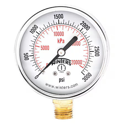 #ad #ad Winters Pem291 Commercial Pressure Gauge 0 To 3 000 Psi 2 1 2 In Dial $8.19