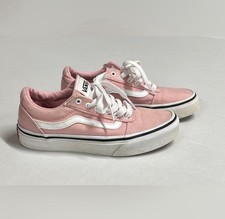 Vans, Classic Pink And White Low Top Preowned Youth Size 2