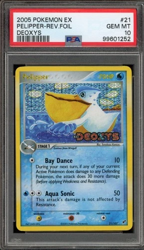 Pokemon Pelipper EX Deoxys Reverse Holo Rare #21 PSA 10 Gem Mint