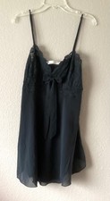 VTG 90 s Victoria Secret Lingerie Black Sheer Lace Teddy Nightie Babydoll size M