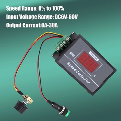 Regolatore Di Velocità PWM Per Motore DC 6-60V 30A, Con Start/Stop E Potenziometro, 15KHz