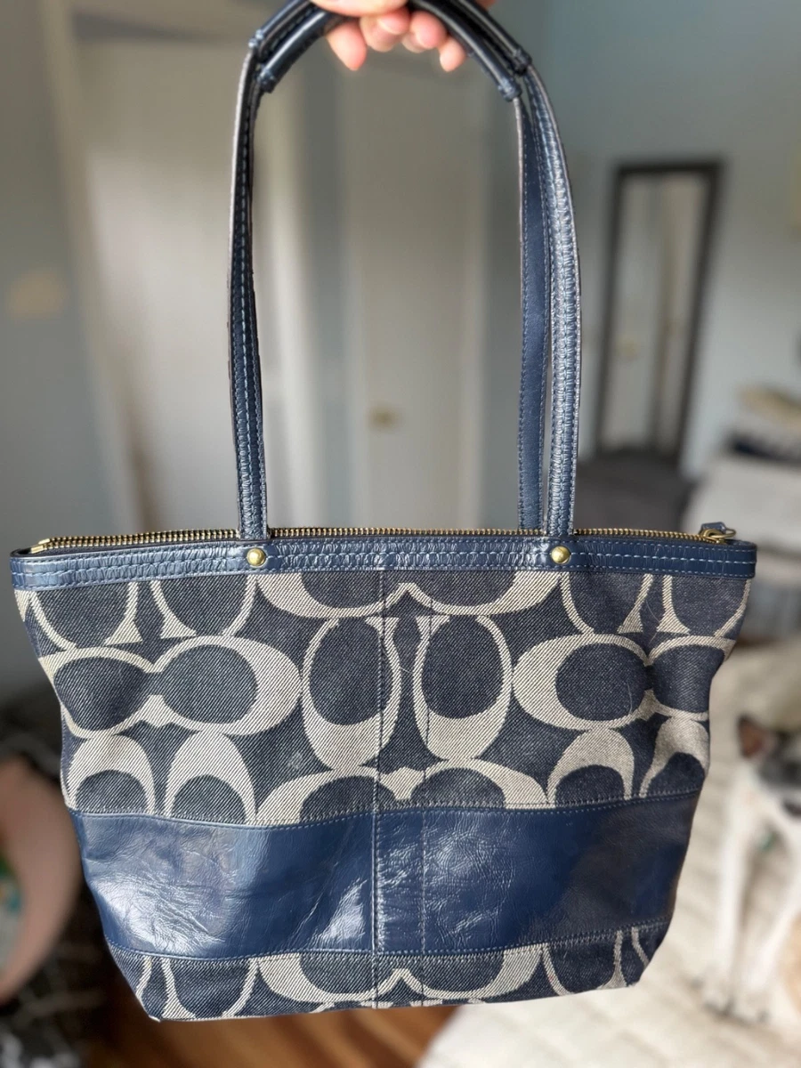 Navy Blue Leather Coach Purse | eBay