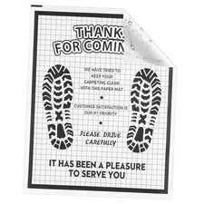 50Pcs White Paper Floor Mats for Cars, 16x20 Disposable Auto Floor Pads Made