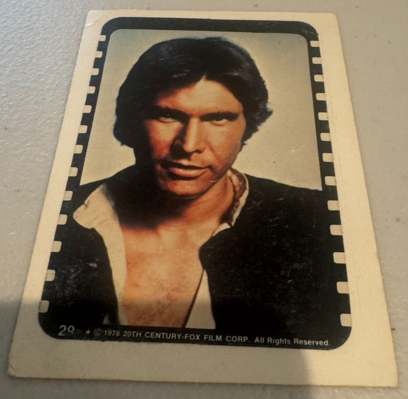 1977 Topps Star Wars #29 Han Solo... hero or mercenary? Stickers