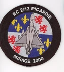 PATCH FRANCE AIR FORCE MIRAGE 2000 EC 2/12 PICARDIE IRON ON PARCHE
