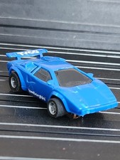 TYCO Cliff Hangers 440x2 Slot Car-LAMBORGHINI COUNTACH Blue - Tested - Runs