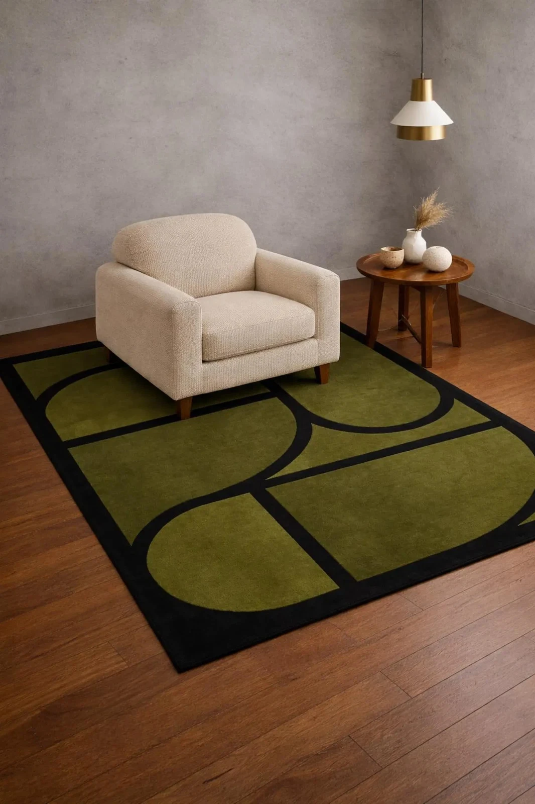 Hand-Tufted Wool Rug Nordic Knot Rug Modern Geometric Handmade 8x10 9x6 8x12