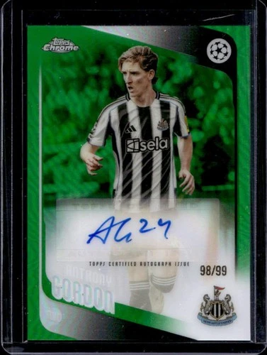 2025-26 Topps Chrome UEFA CC Anthony Gordon Auto Refractor Green #/99 Newcastle