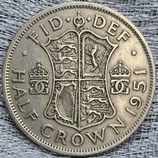 1951 George VI Half Crown Coin