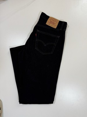Levi's 505 Men's Jeans Regular Straight Fit Black W34 L30 Button Fly Denim Jeans