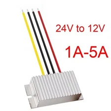DC-DC Buck Converter 24V to 12V 1A-5A 60W Step Down Voltage Regulator Waterproof