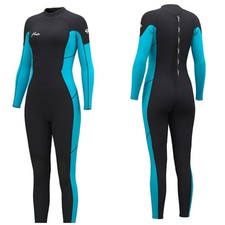 Hevto 3/2mm Black/Blue Back Zip Neoprene Wet Suit Women's 16