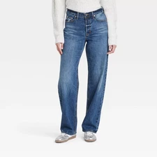 Universal Thread Women's Mid-Rise Baggy Jeans Classic 90's Vintage Straight Fit