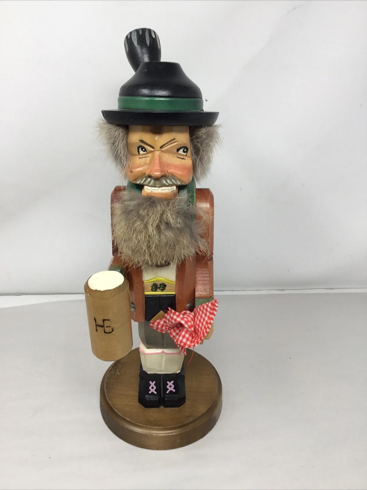 Kathe Wohlfahrt Hand Carved Wooden Nutcracker w/German Beer 13"