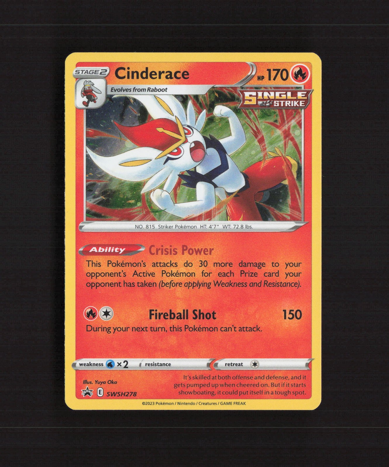 Cinderace SWSH278 Sword & Shield Black Star Promo Holo Pokemon Card NM