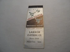 Michaels-Stern Larson Clothing Co Forest City Iowa Vintage Matchbook
