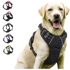 Dog Harness & Training Leash No Pull Control Adjustable Large Handle Heavy Duty