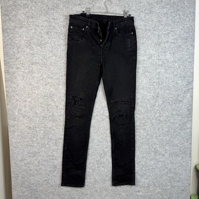 Ksubi Jeans Size 29 Black Denim Ripped Skinny Royalty Heroism
