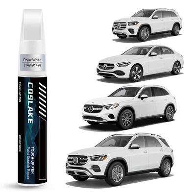 COSLAKE Car Touch Up Paint(Polar White(149/9149)) for Mercedes-Benz, Car Paint Scratc...