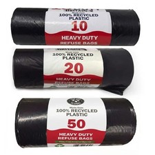 Heavy Duty Black Refuse Sacks Bin Liners 50L 20mu Waste Bags