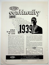 DuPont 1939 Original Print Advertisement 8x11 Black White Vintage
