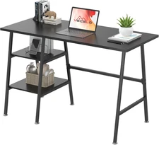 43 Inch Computer Desk Writing Study Work Office Table Modern Desk with Shelves W