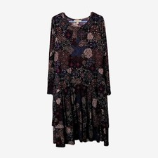 Michael Kors Womans Long Sleeve Plus Size Dress Size 1X Paisley Designs Ruffles