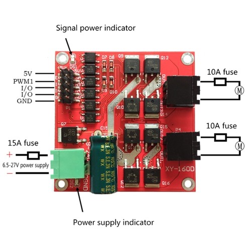 2 Channel Dual H-bridge DC Motor Driver Module Positive Negative Rotate PWM - Picture 5 of 8