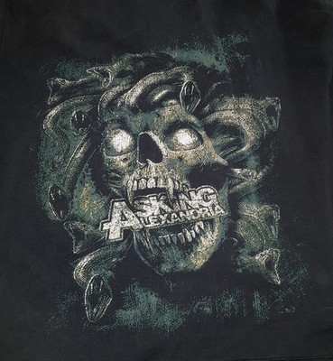 Asking Alexandria Vintage Zip Up Hoodie XXL   Medusa Skull Green 2011 Scene Core