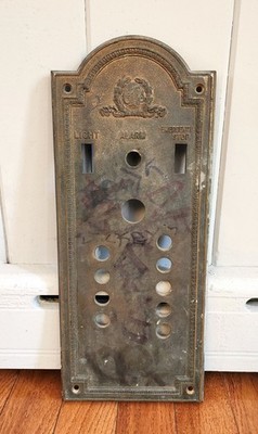 VINTAGE OTIS ELEVATOR BUTTON CONTROL PANEL COVER PLATE BRASS 1453-SW-1