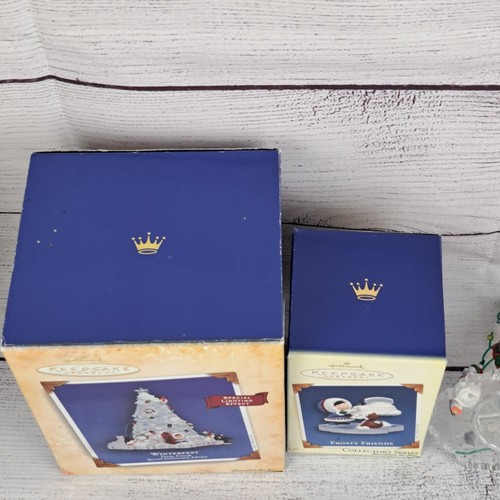 Hallmark Frosty Friends Decorazione Natalizia 2002 2004 2005 Eschimese Pinguino Cane Lotto - Foto 13 di 19