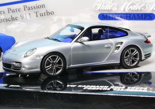 MINICHAMPS 1/43 Set avec Porsche 911 Turbo Coupé (997/2) (2010) et VW Karmann G - Photo 2/6