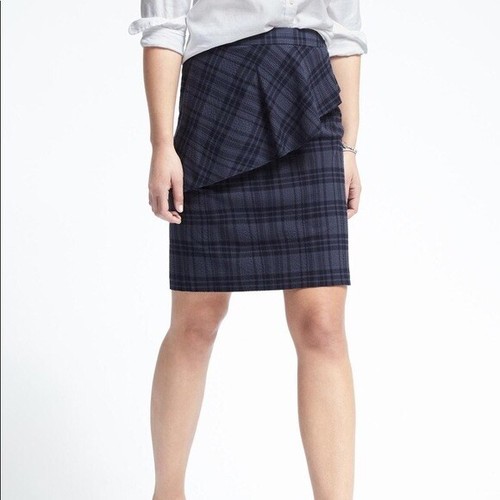 banana republic plaid pencil skirt