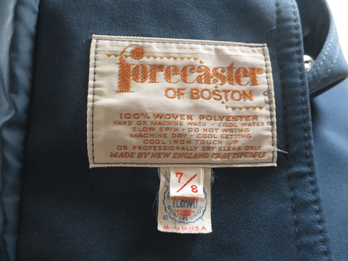 VTG 70's Forecaster of Boston Womens Sz 7/8 Polyester Steel Blue Trench Coat EUC - Picture 4 of 8