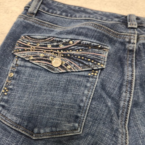 White House Black Market Jeans Womens 8 Blue Denim Dark Wash Pockets Boot Leg - Picture 11 of 11