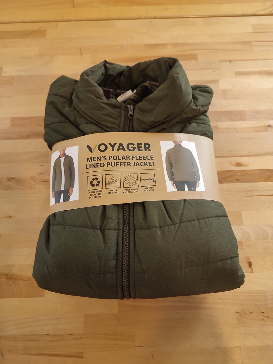 Men's Voyager Full Zip Water Resistant Fleece Lined Puffer Jacket