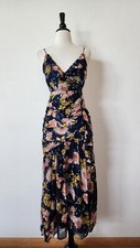 Anthropologie Midi Dress New Size Small Blue Floral Coquette Wedding Party Date