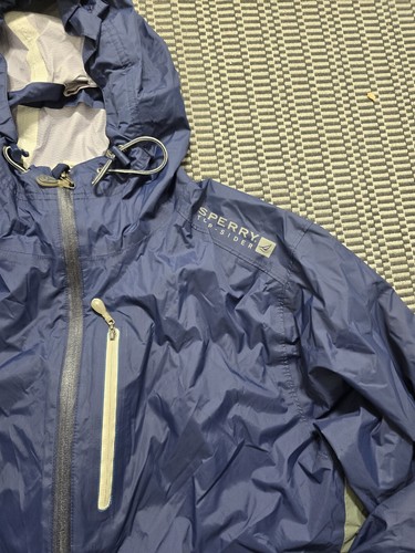 Sperry Top Sider STS35 drawstring hoodie full zip windbreaker mens jacket large - Picture 7 of 8