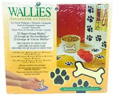 NOS Wallies 12138 Doggy Group Pre-Pasted Wallpaper Cutouts Washable Strippable