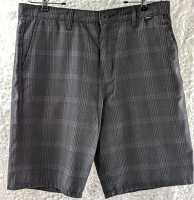 *RARE* EUC Hurley Guam Walkshorts Men's Black (Glen) Plaid Stylish Shorts Sz. 33