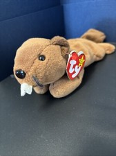 TY Beanie Baby - BUCKY the Beaver 4th Gen hang tag  8.5 inch 