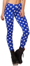 QZUnique Women's Star Print Ankle Length Elastic Leggings